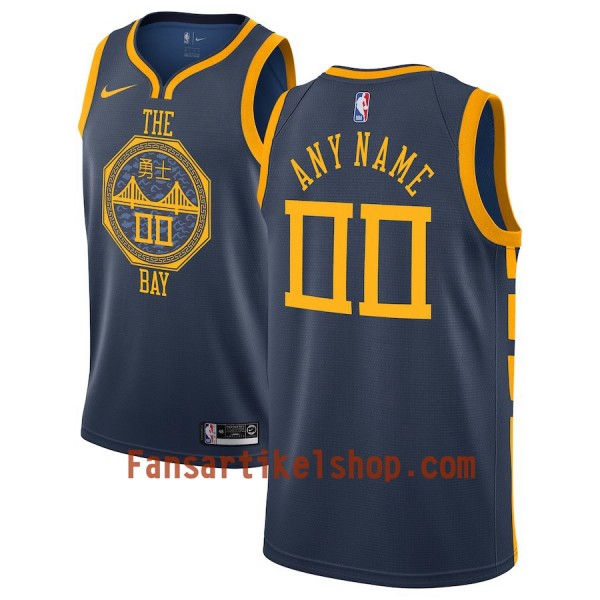 Golden State Warriors Trikot Benutzerdefinierte 2018-19 Nike City Edition Blau Swingman - Herren